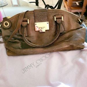 Jimmy Choo Embosssed Croc Leather Handbag